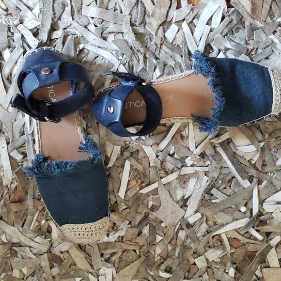 Nautica Shoes - Nautica navy blue espadrille sandals with ankle strap